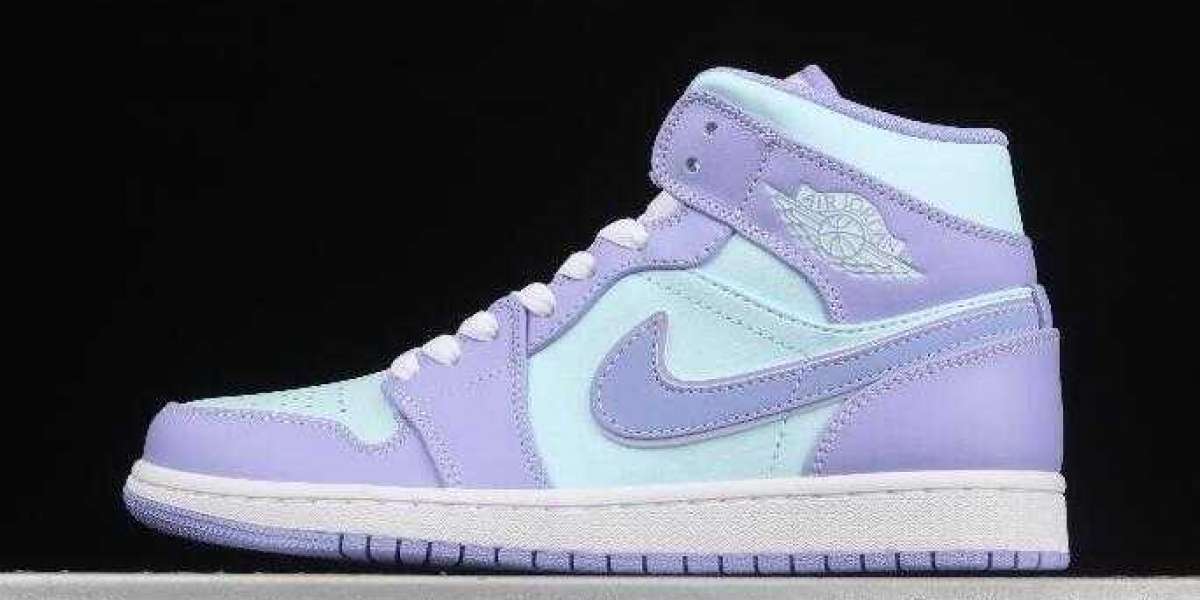 Fashion Air Jordan 1 Mid Purple Pulse Arctic Punch 554724-500 Basketball Sneakers