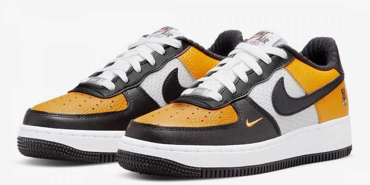 DQ7779-700 Nike Air Force 1 Low GS White Gold Black coming 2022 year