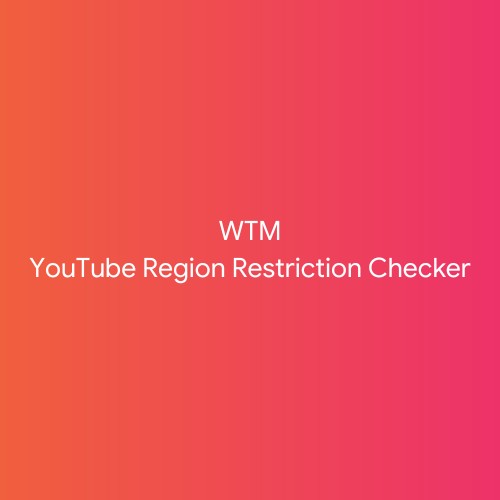 WTM YouTube Region Restriction Checker Profile Picture