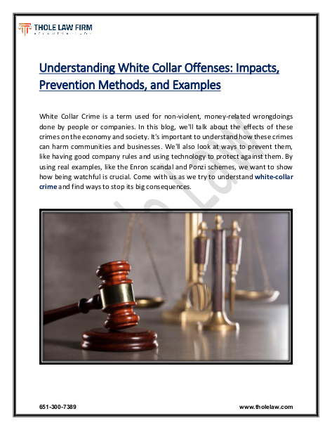 Understanding White Collar Offenses: Impacts, Prevention Methods, and Examples