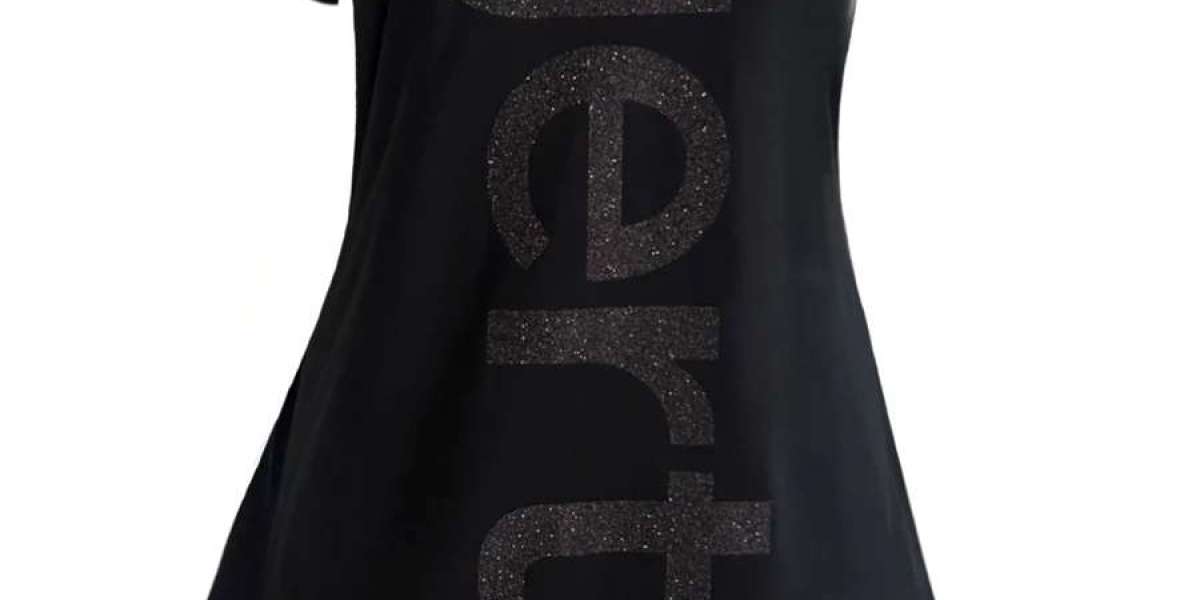 Embrace Effortless Elegance with the Black Glitter Gert Oversized T-shirt Dress