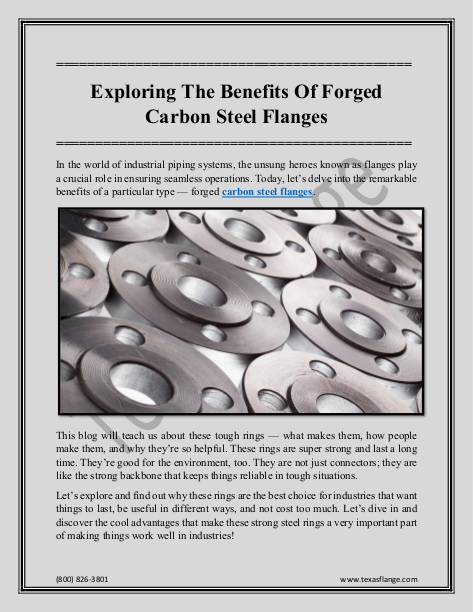 Exploring The Benefits Of Forged Carbon Steel Flanges