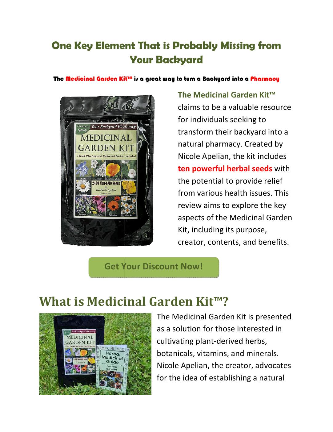 The Medicinal Garden Kit™ - Brand New 2024 Nicole Apelian | Reviews